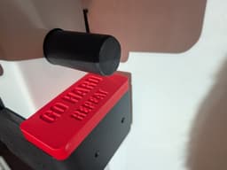 Rack Adapter Block mounted on power rack — red